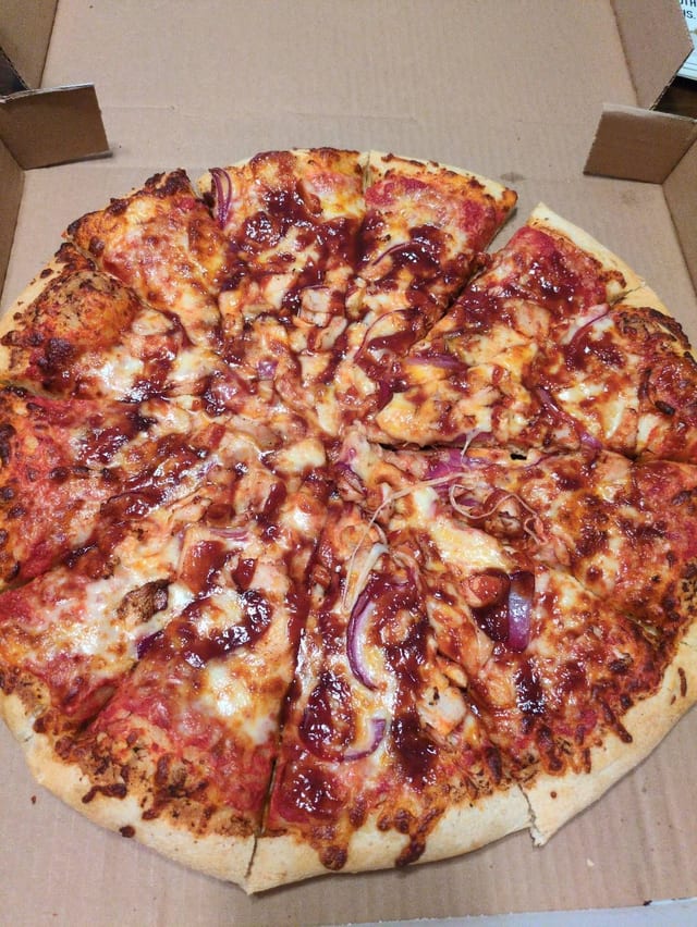 BBQ Chicken Pizza.